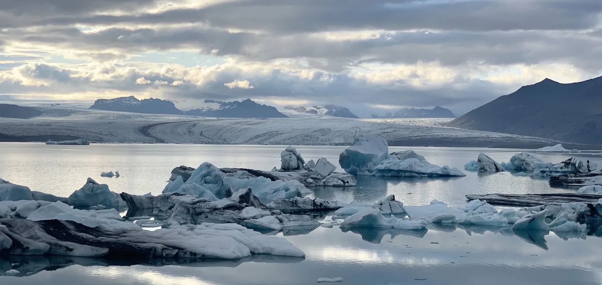 Aerial view of the Vatnajökull glacier in southeast Iceland