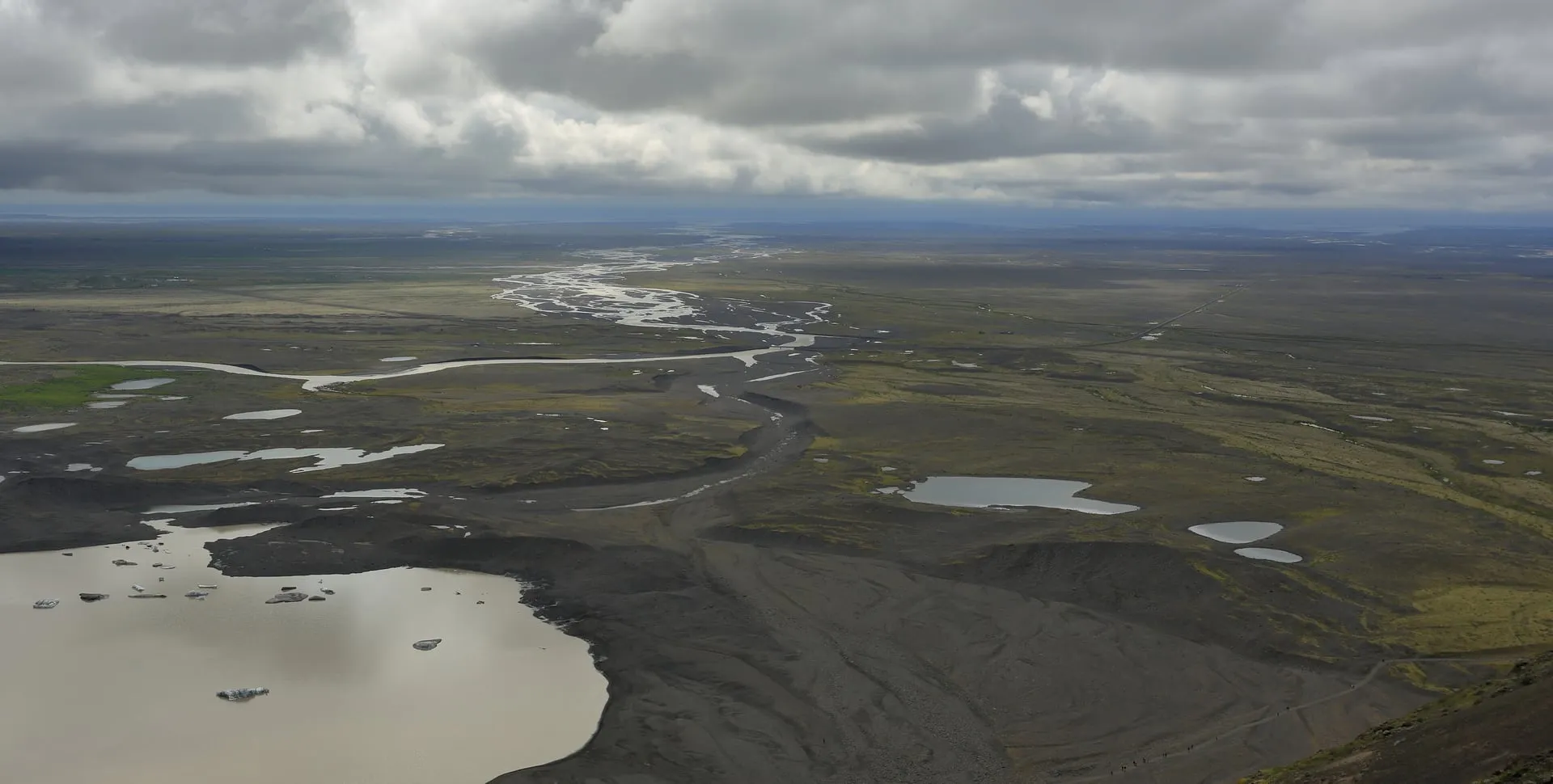 A view from Skaftafell National Park looking out over the Vatnajökull glacier in Southeast Iceland